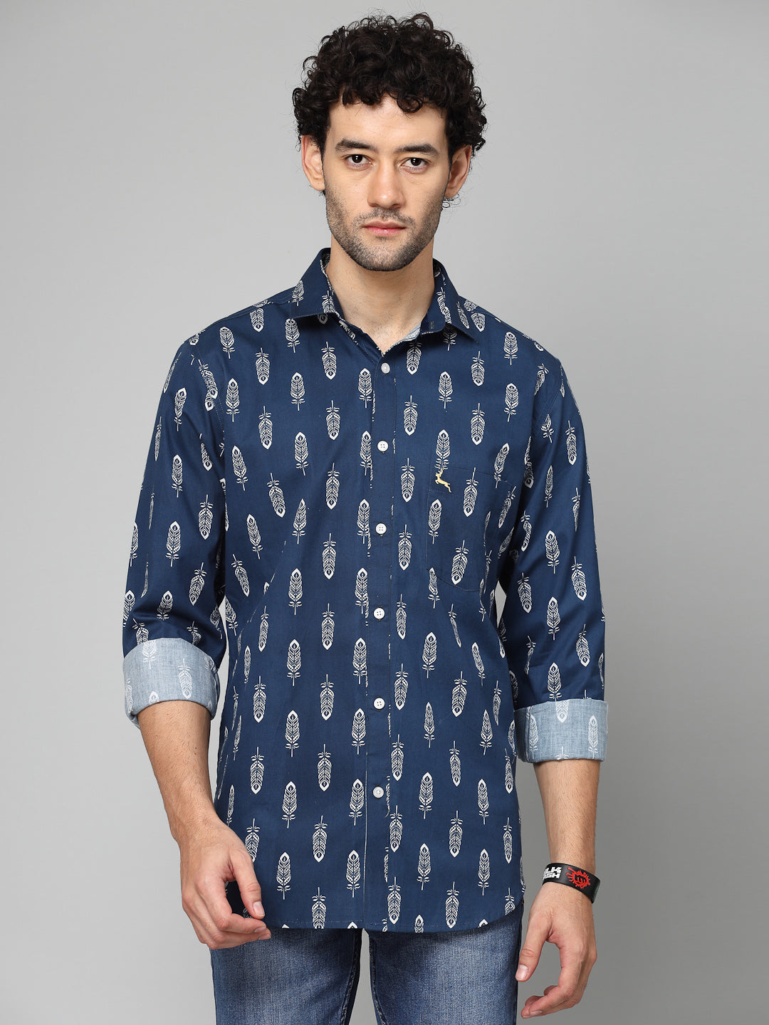 Valbone Men Printed Giza Cotton Casual Shirt