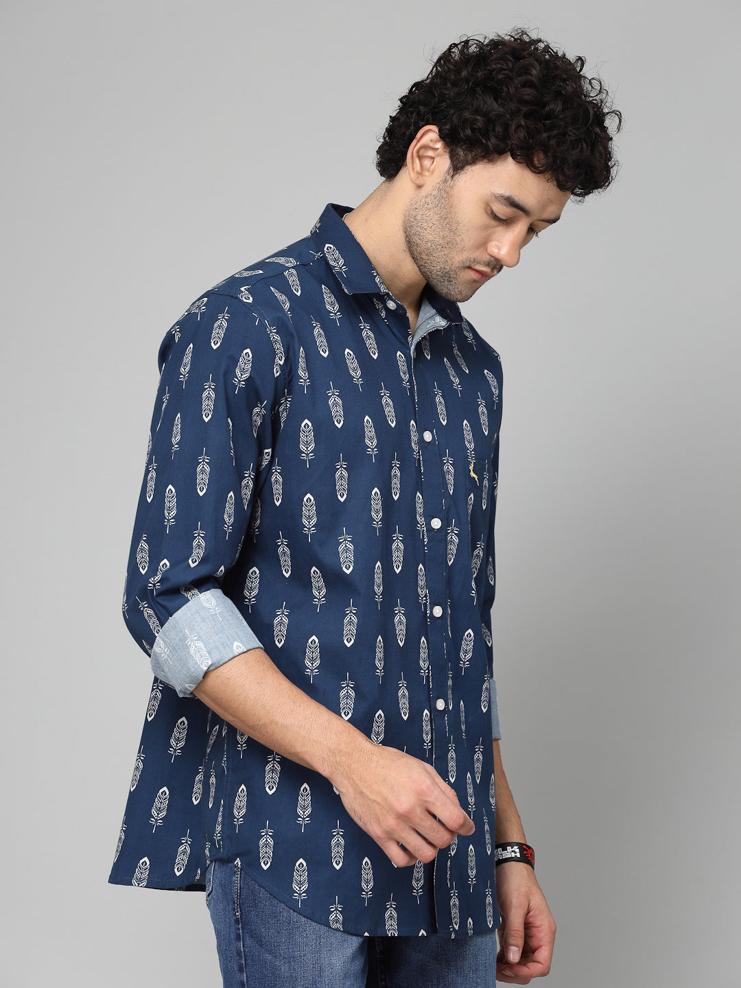 Valbone Men Printed Giza Cotton Casual Shirt