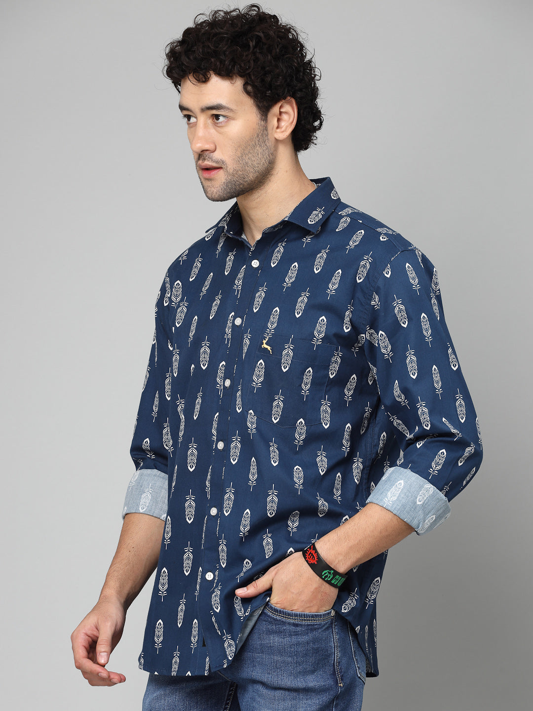 Valbone Men Printed Giza Cotton Casual Shirt
