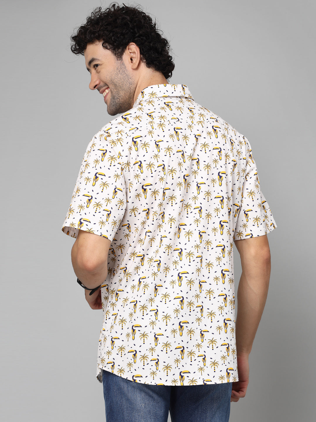 Valbone Men Printed Giza Cotton Casual Shirt