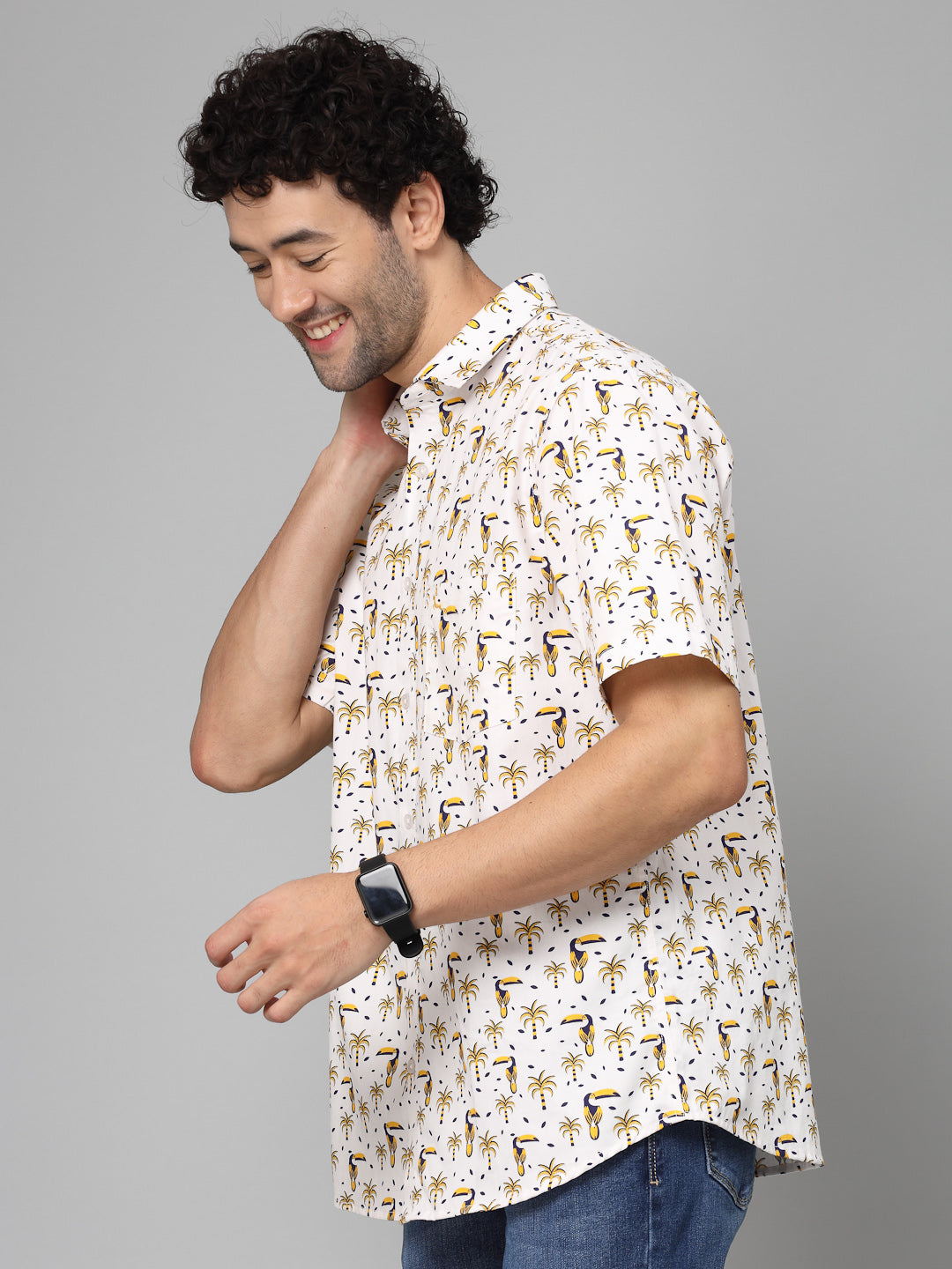 Valbone Men Printed Giza Cotton Casual Shirt