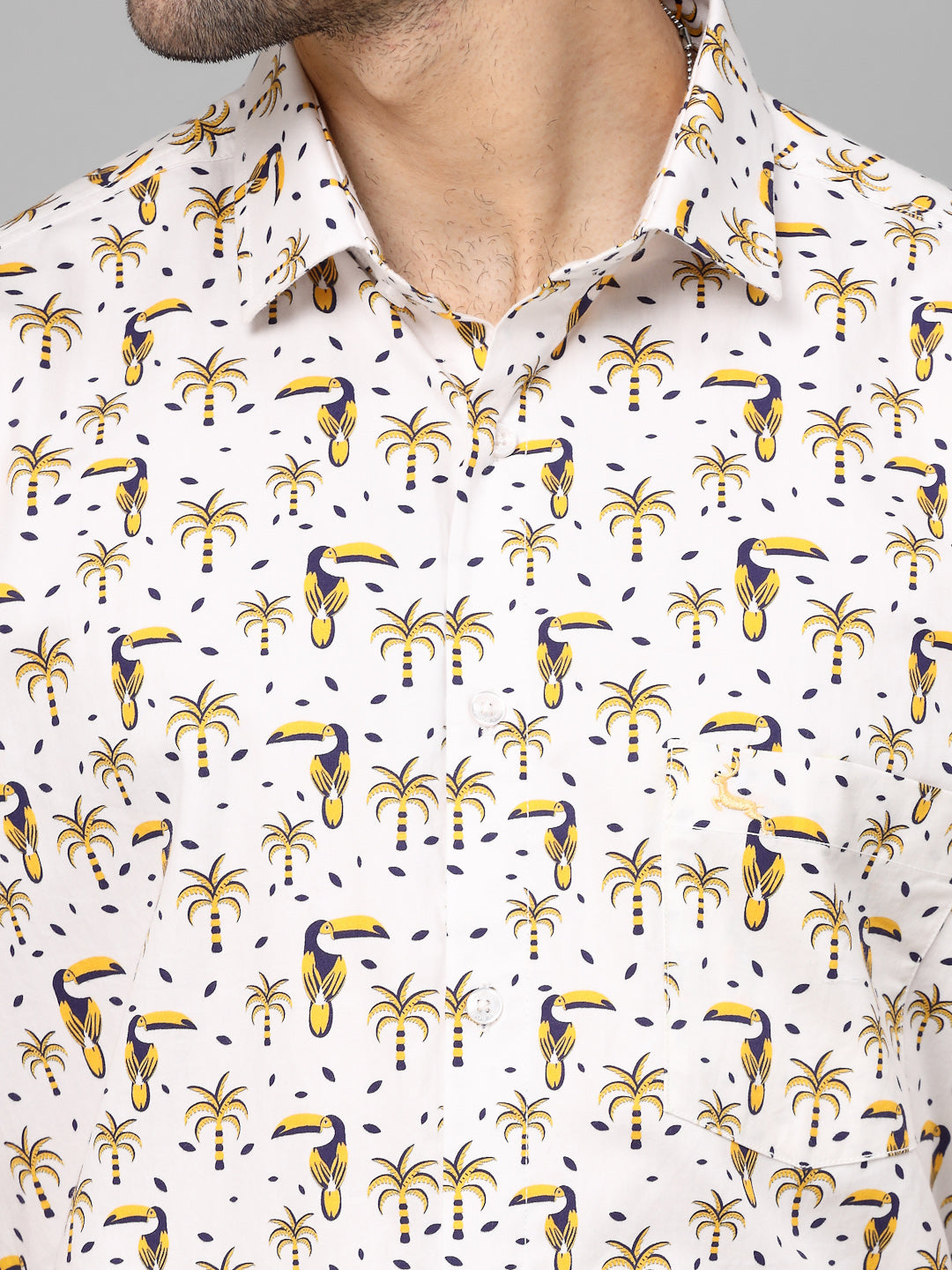 Valbone Men Printed Giza Cotton Casual Shirt