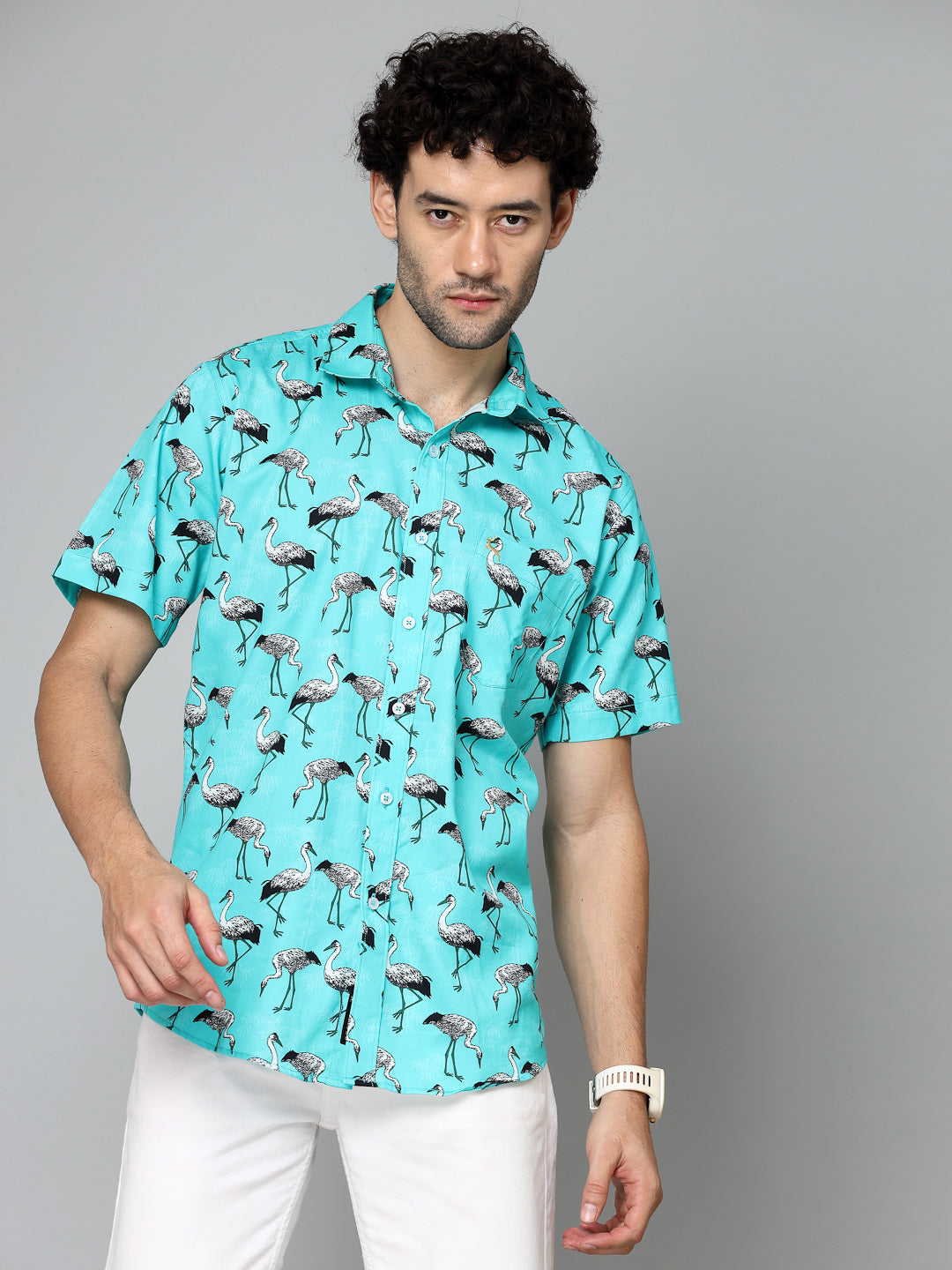 Valbone Men Printed Giza Cotton Casual Shirt