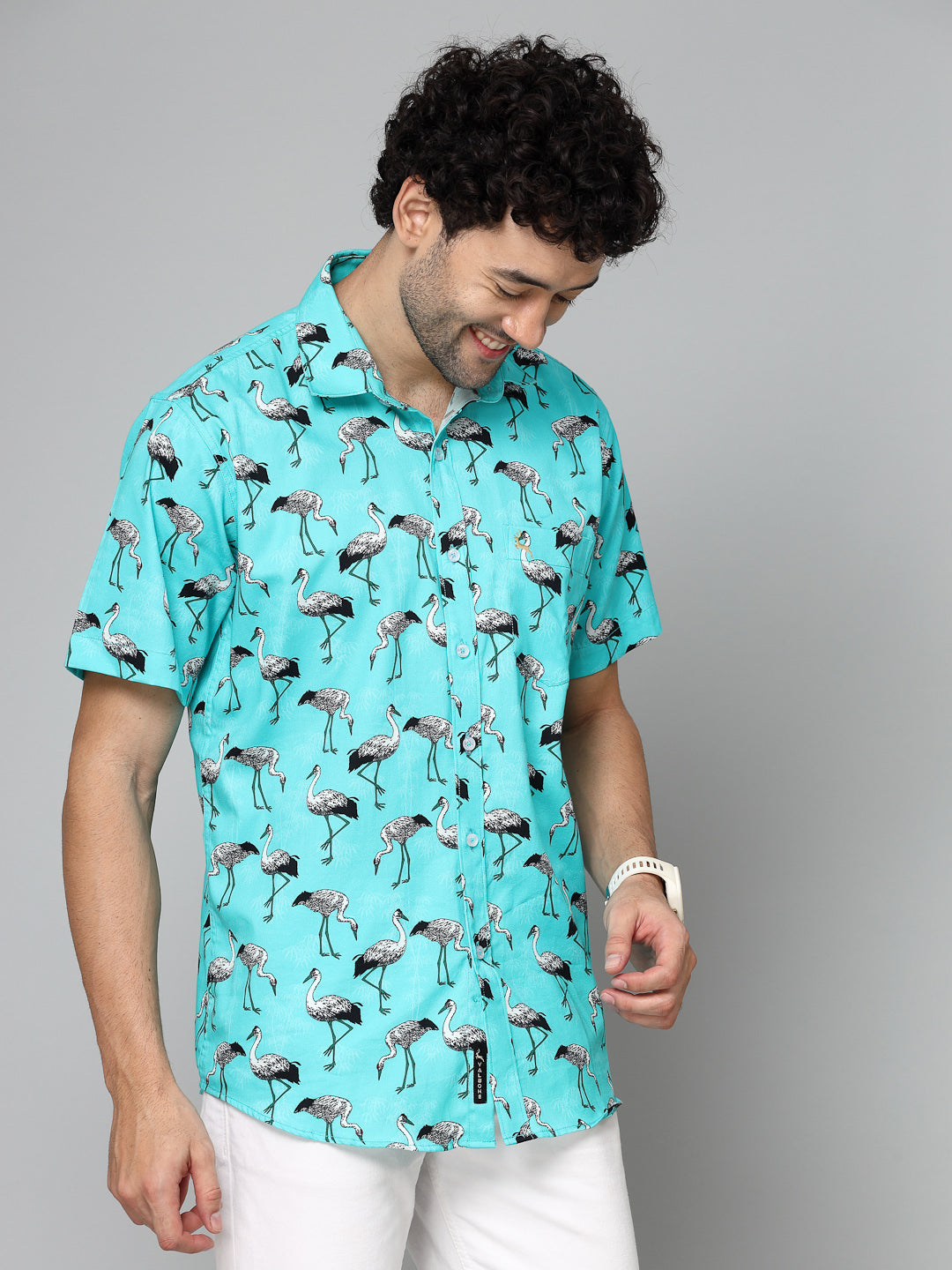 Valbone Men Printed Giza Cotton Casual Shirt