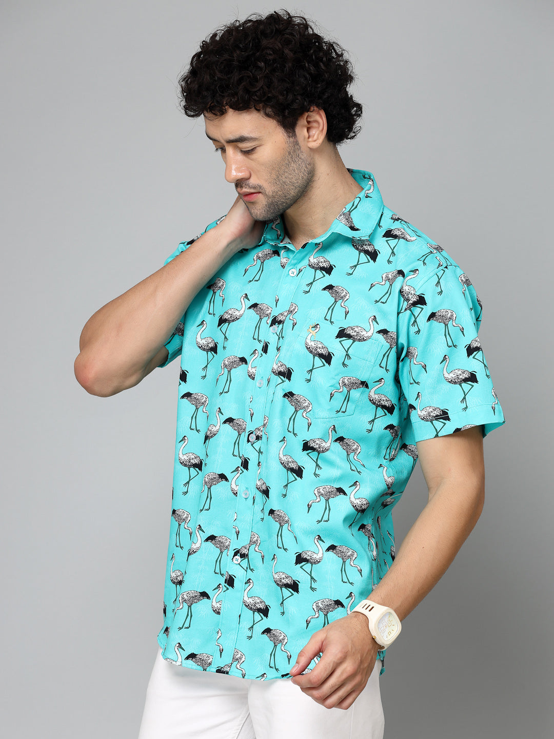 Valbone Men Printed Giza Cotton Casual Shirt