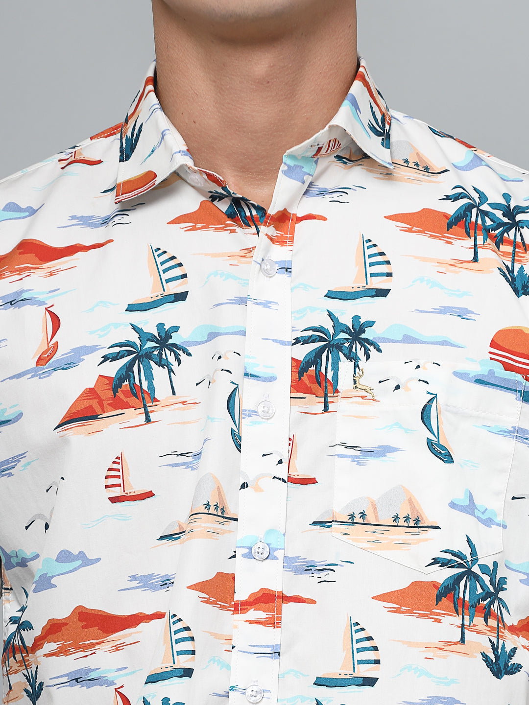 Valbone Men`s Paisley Printed Giza Cotton Casual Shirt