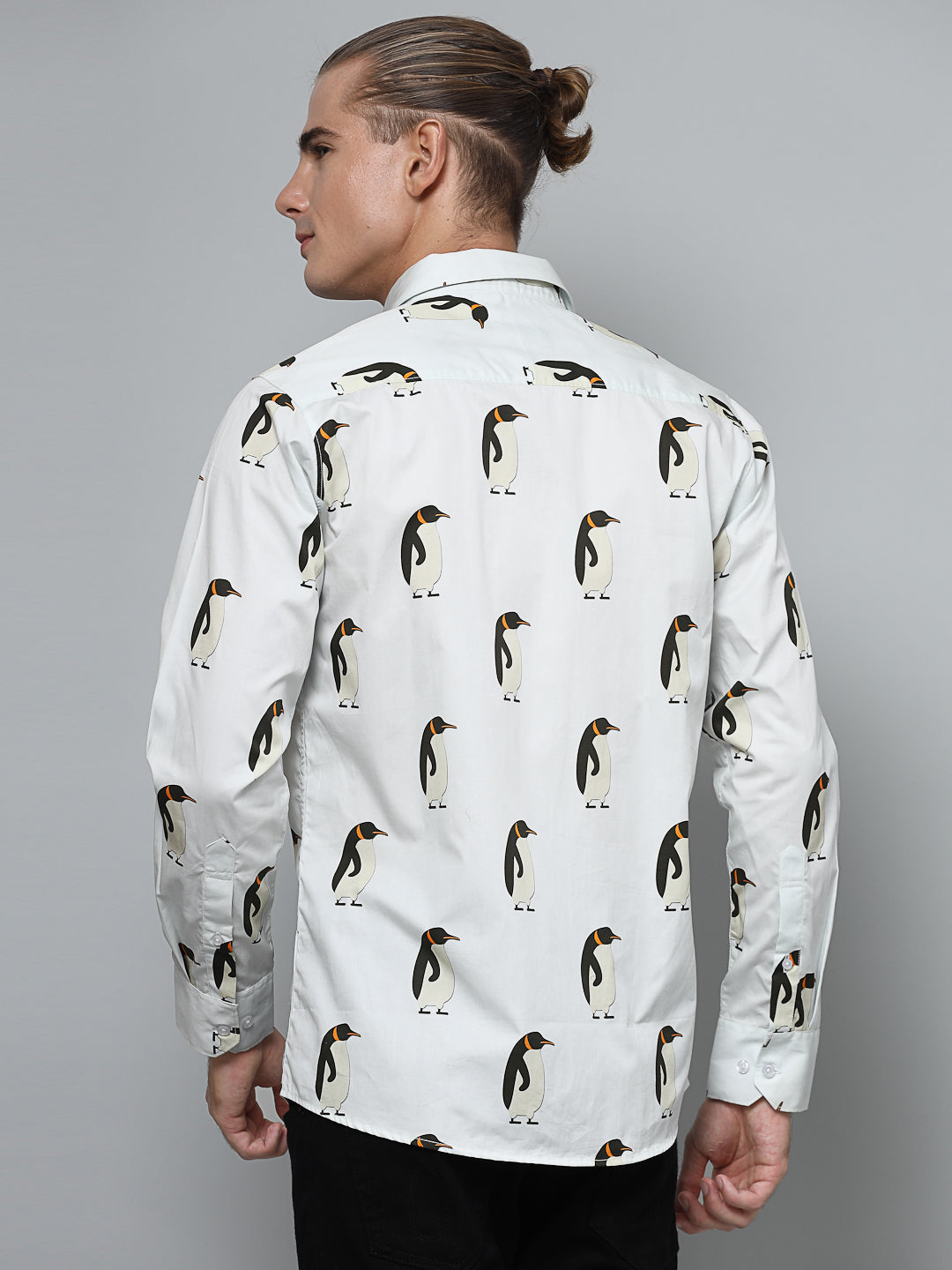 Valbone Men`s Printed Giza Cotton Casual Shirt