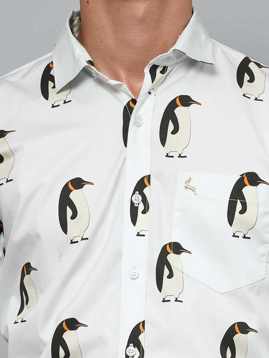 Valbone Men`s Printed Giza Cotton Casual Shirt