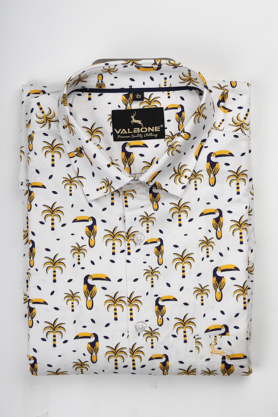 Valbone Men Printed Giza Cotton Casual Shirt