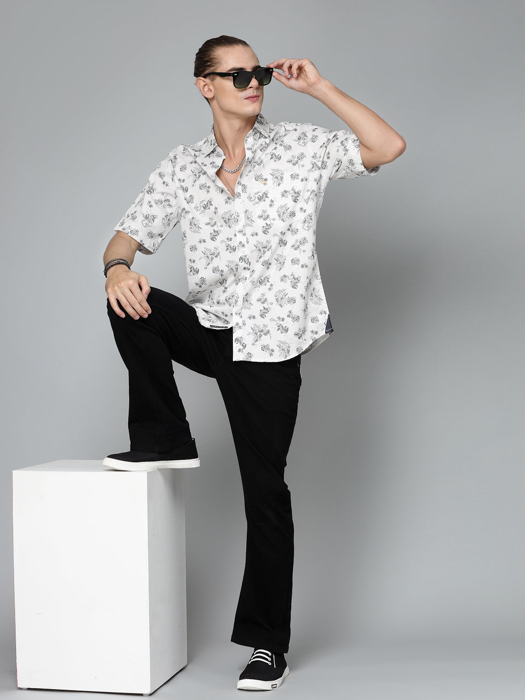 Valbone Men Printed Giza Cotton Casual Shirt