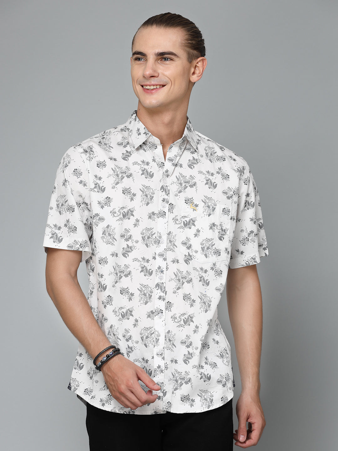 Valbone Men Printed Giza Cotton Casual Shirt