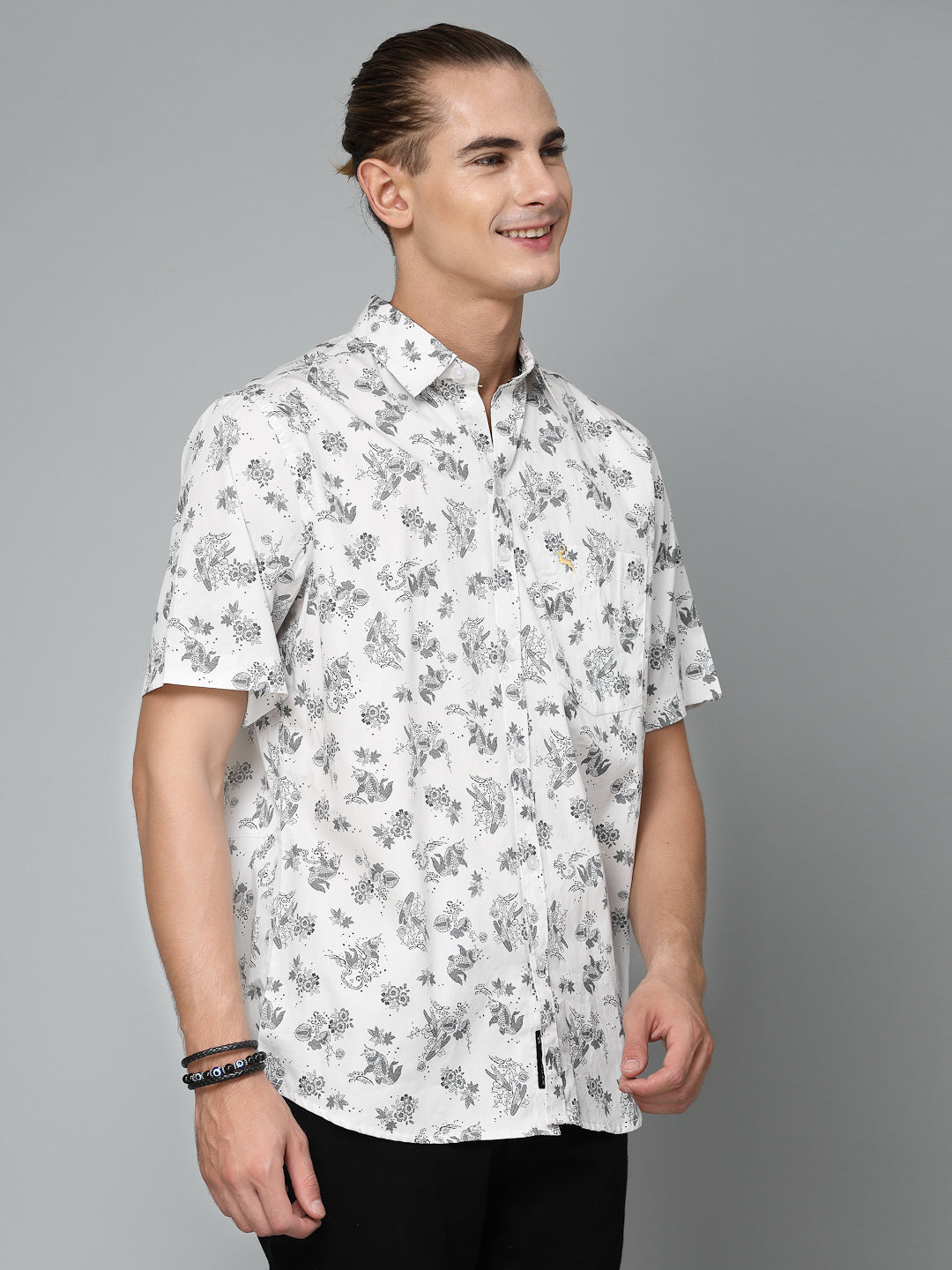 Valbone Men Printed Giza Cotton Casual Shirt