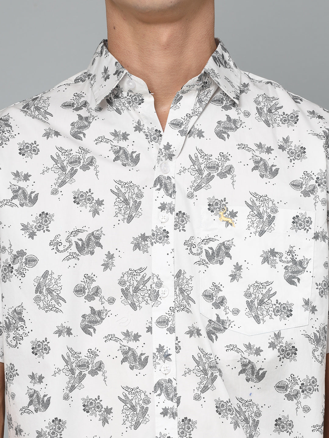 Valbone Men Printed Giza Cotton Casual Shirt