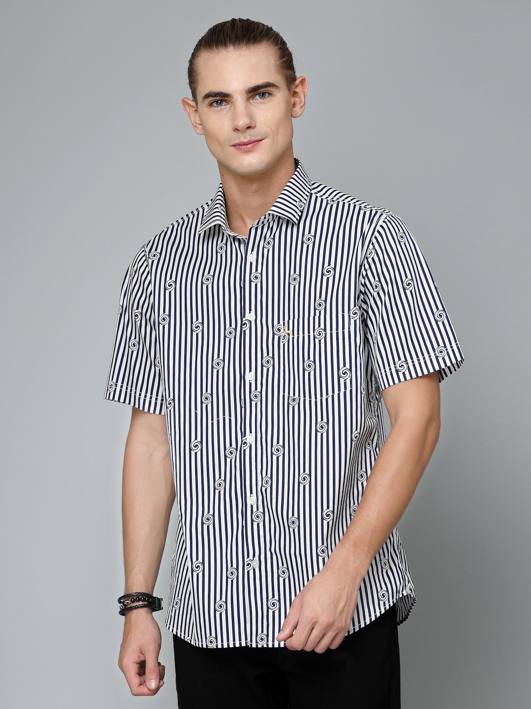 Valbone Men Printed Giza Cotton Casual Shirt