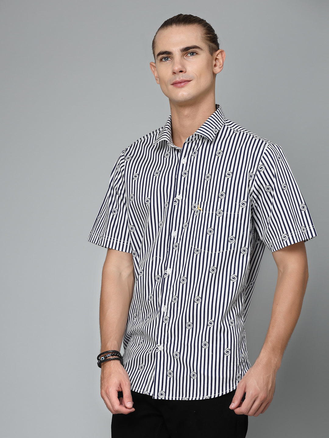 Valbone Men Printed Giza Cotton Casual Shirt