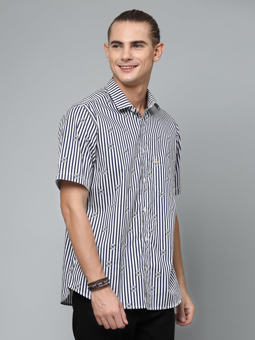 Valbone Men Printed Giza Cotton Casual Shirt