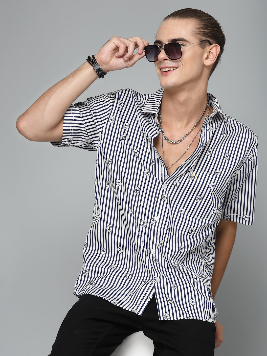 Valbone Men Printed Giza Cotton Casual Shirt