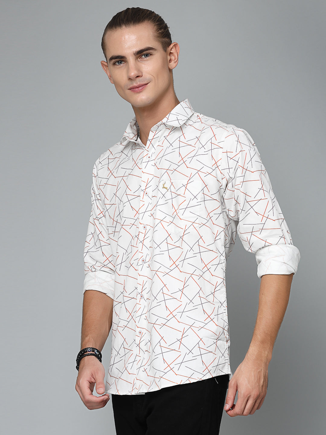 Valbone Men Printed Giza Cotton Casual full sleeves Shirt