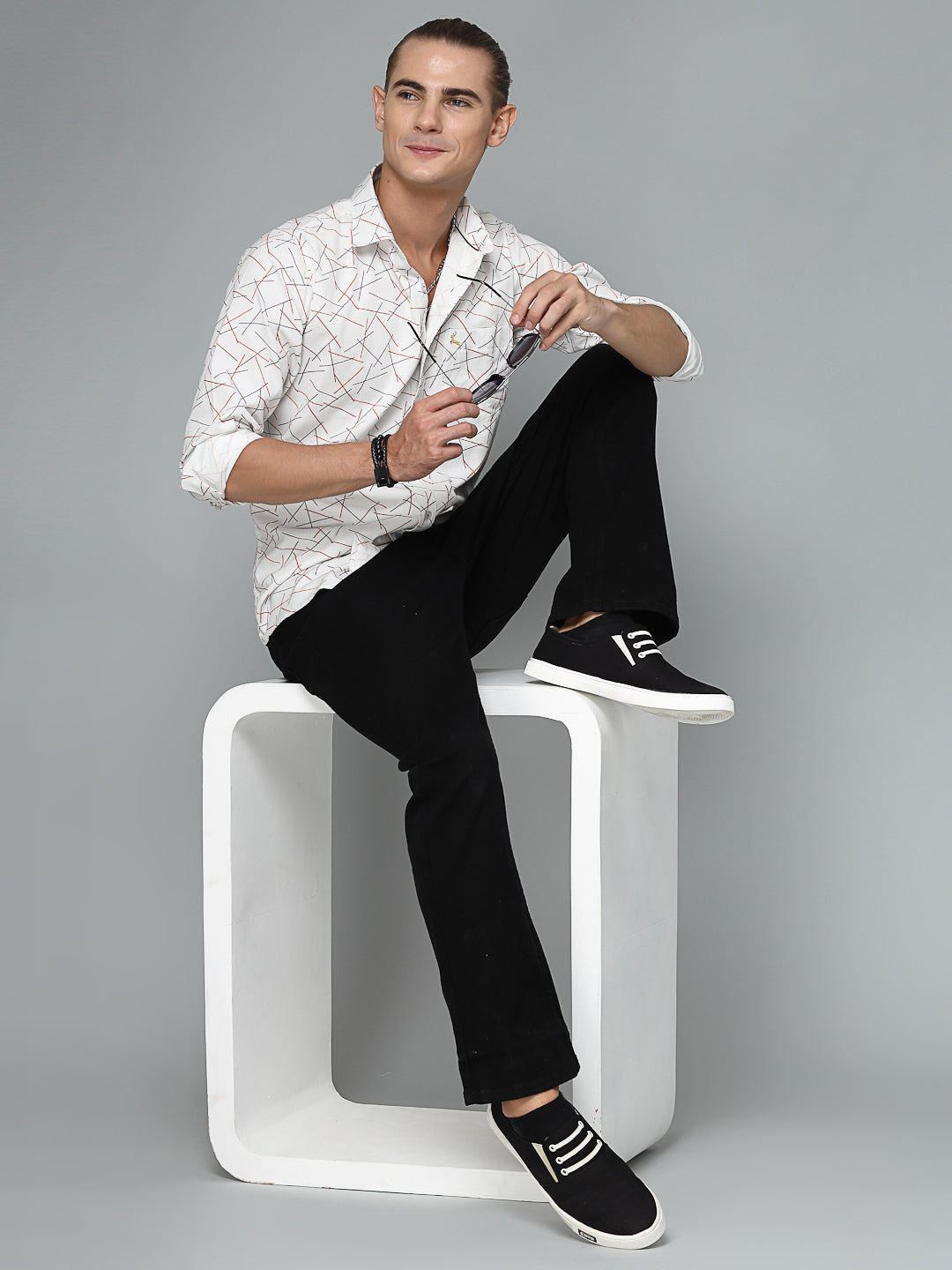 Valbone Men Printed Giza Cotton Casual full sleeves Shirt
