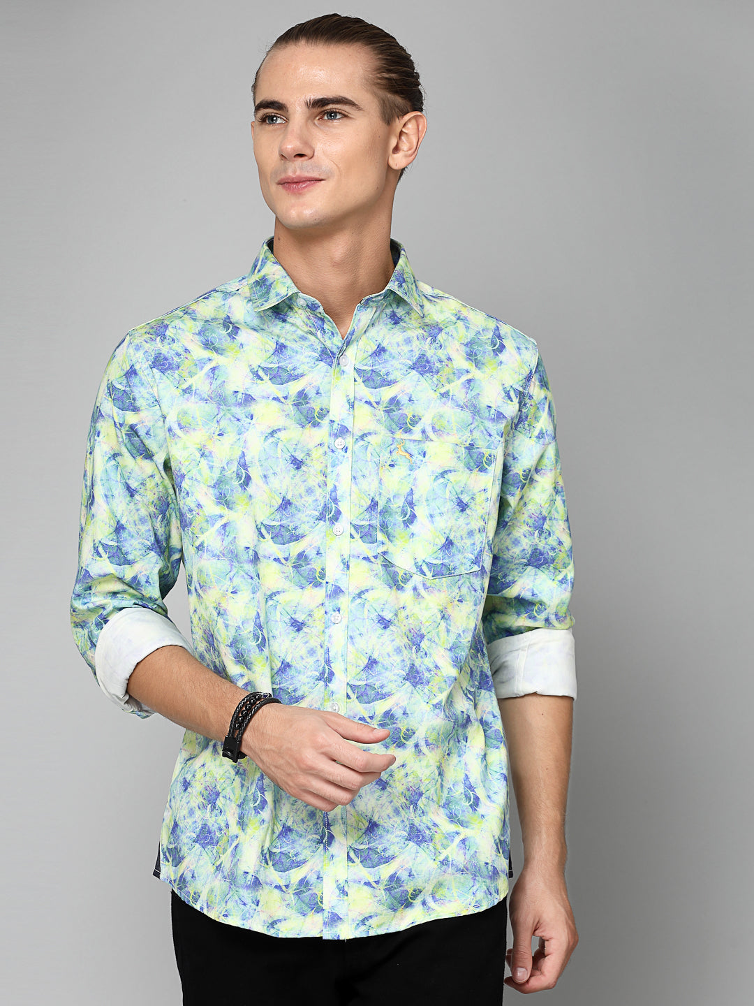 Valbone Men Printed Giza Cotton Casual Shirt