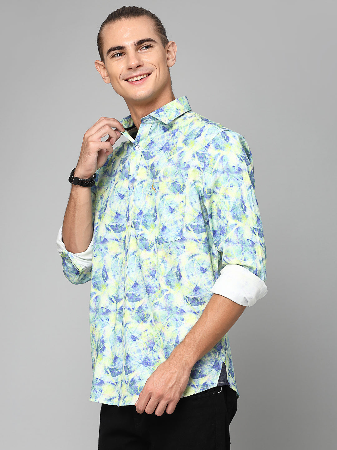 Valbone Men Printed Giza Cotton Casual Shirt