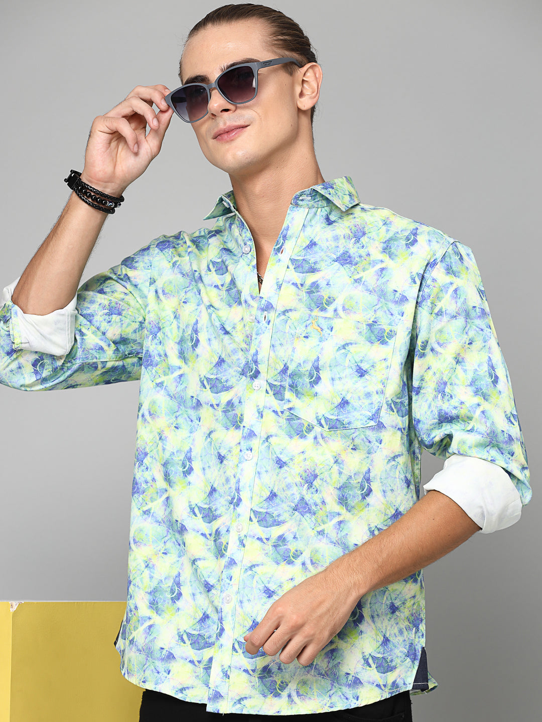 Valbone Men Printed Giza Cotton Casual Shirt
