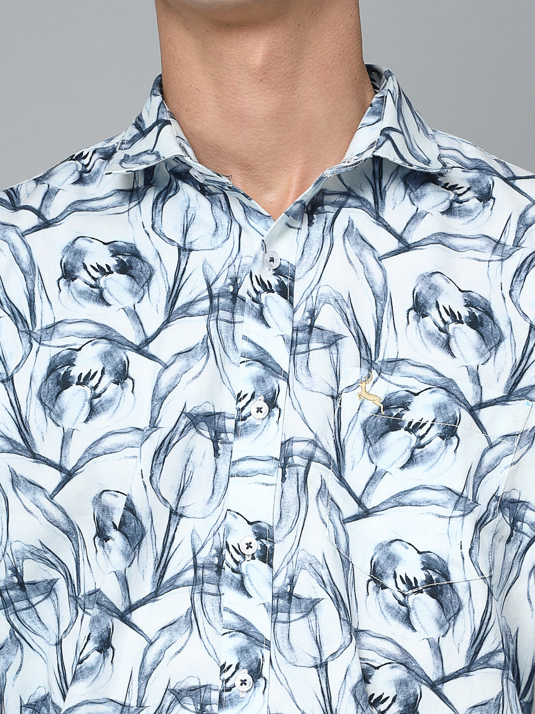 Valbone Men Abstract Printed Giza Cotton Casual full sleeves Shirt