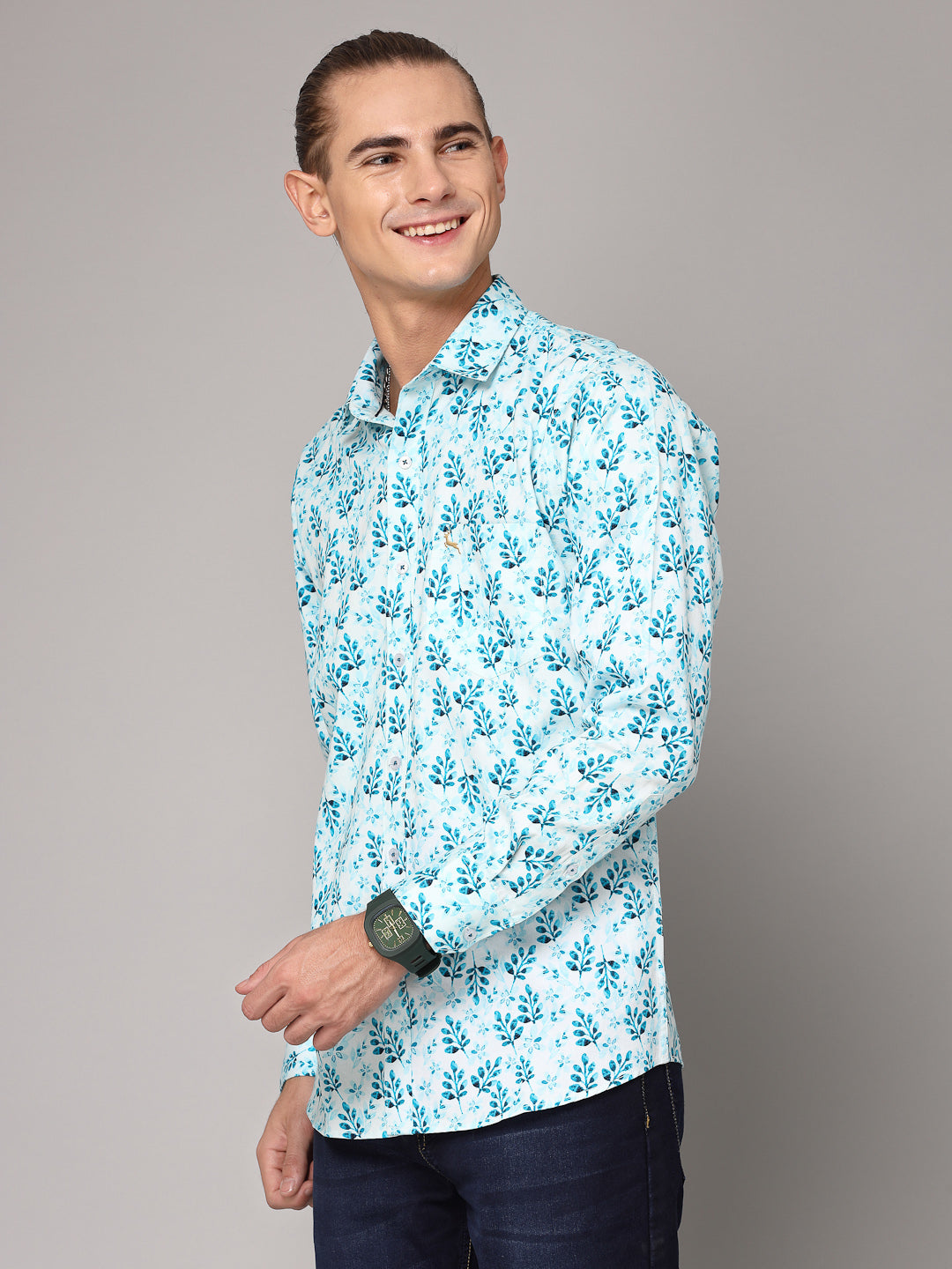 Valbone Men Printed Giza Cotton Casual Shirt