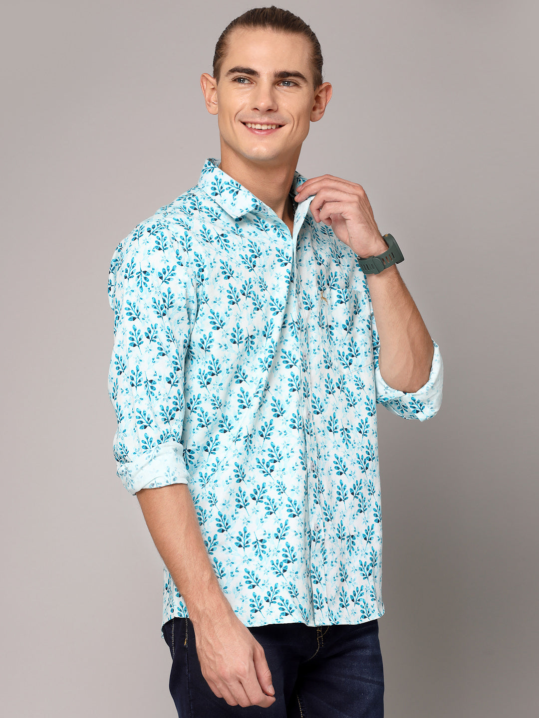 Valbone Men Printed Giza Cotton Casual Shirt