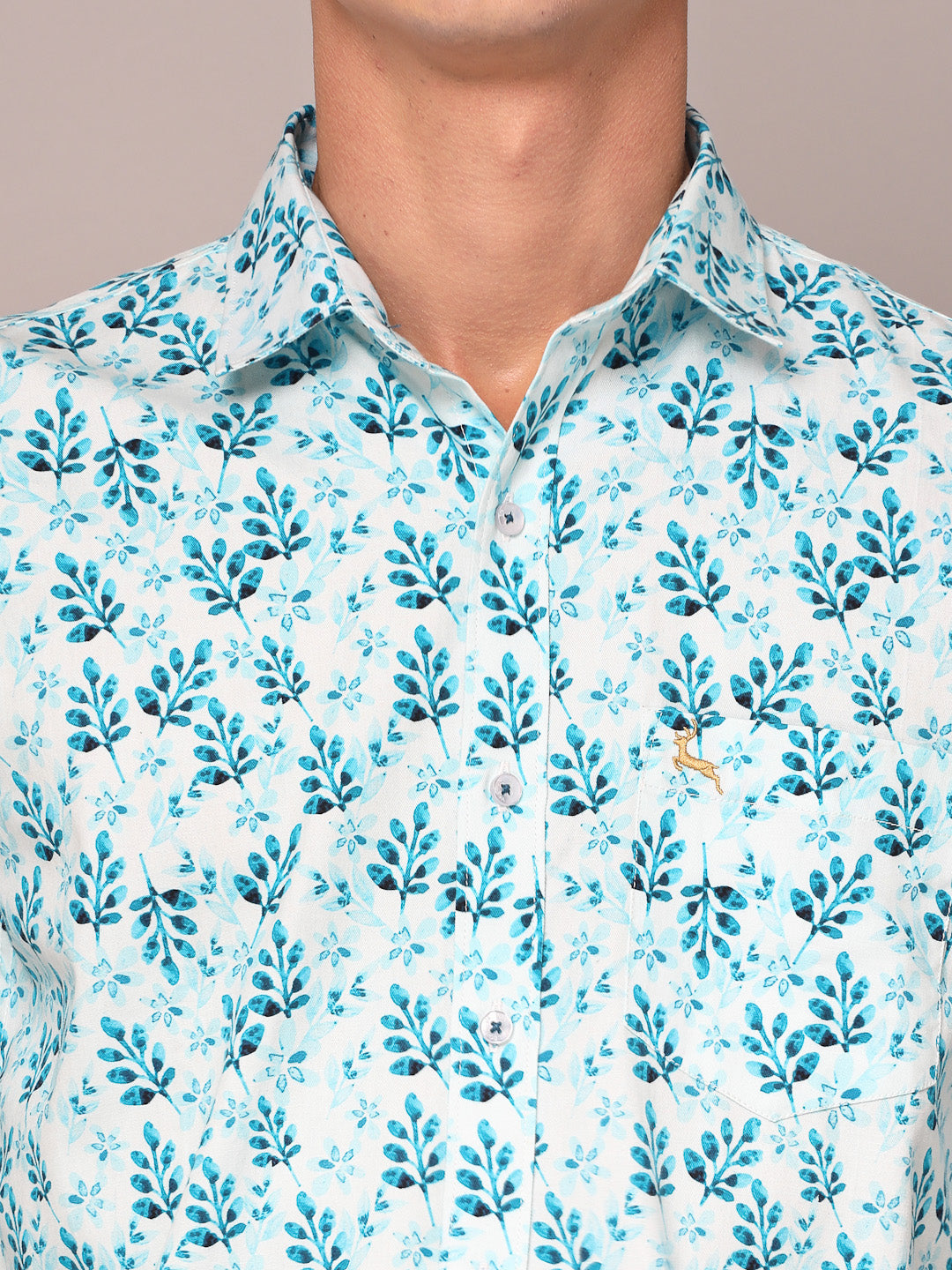 Valbone Men Printed Giza Cotton Casual Shirt
