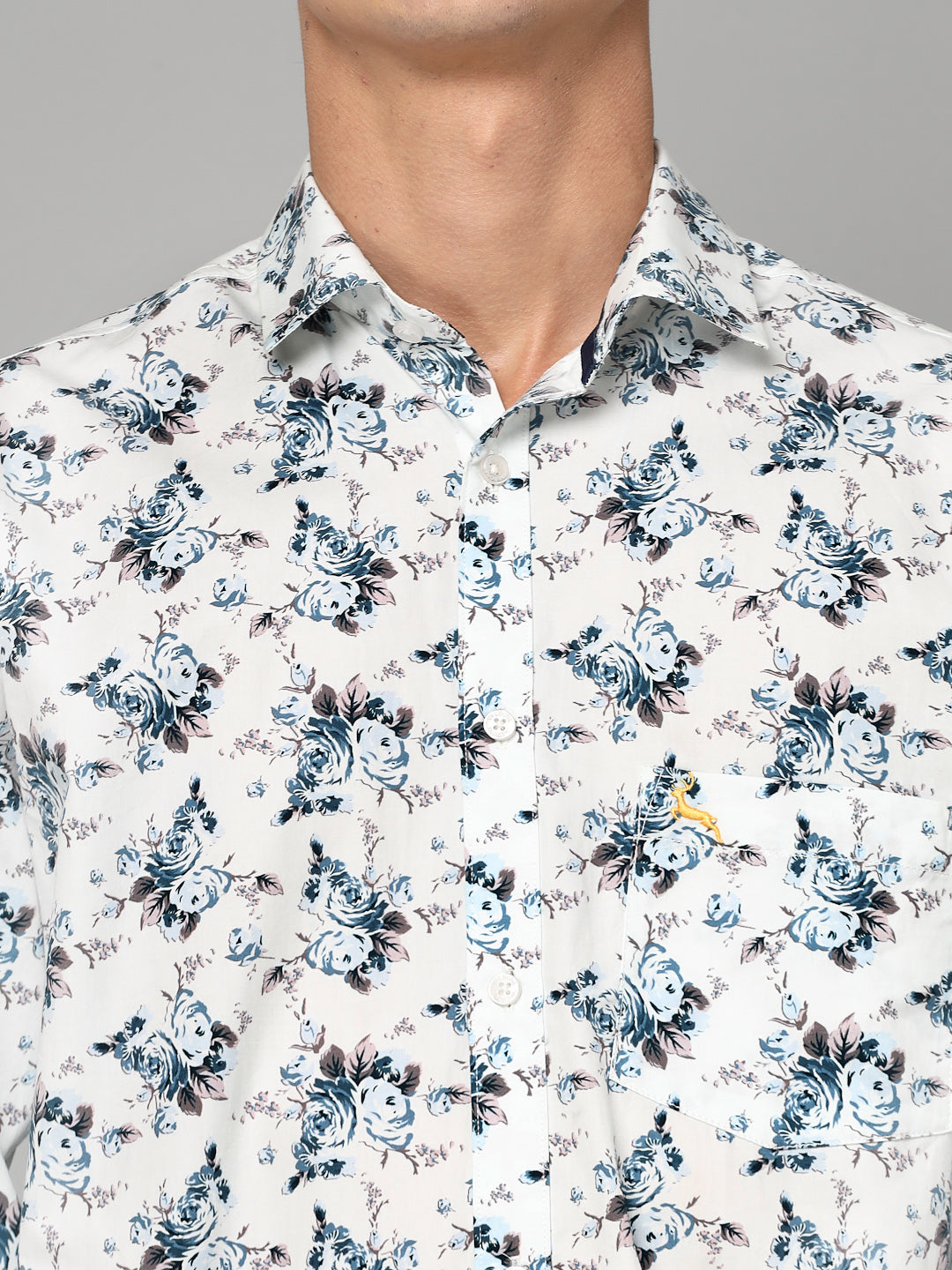 Valbone Men Printed Giza Cotton Casual Shirt