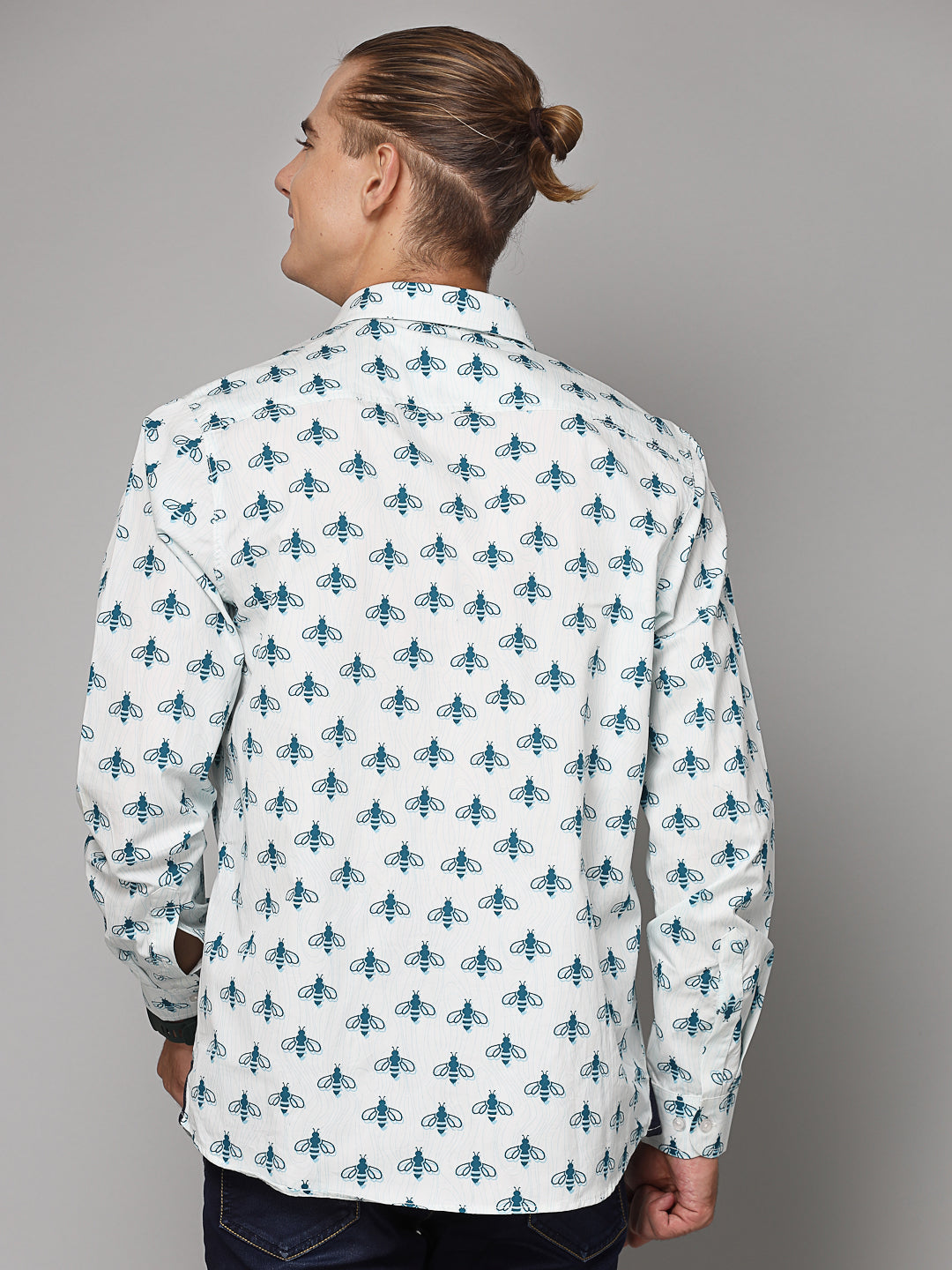 Valbone Men Abstract Printed Giza Cotton Casual full sleeves Shirt