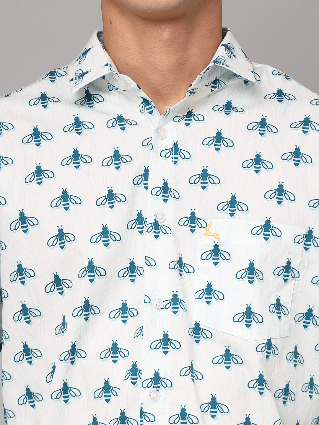 Valbone Men Abstract Printed Giza Cotton Casual full sleeves Shirt