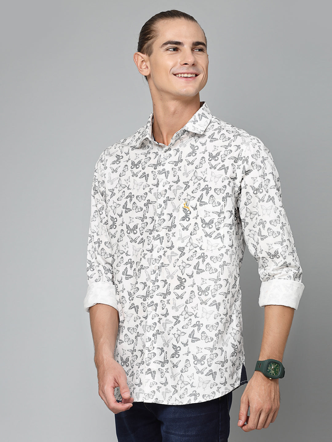 Valbone Men Printed Giza Cotton Casual Shirt