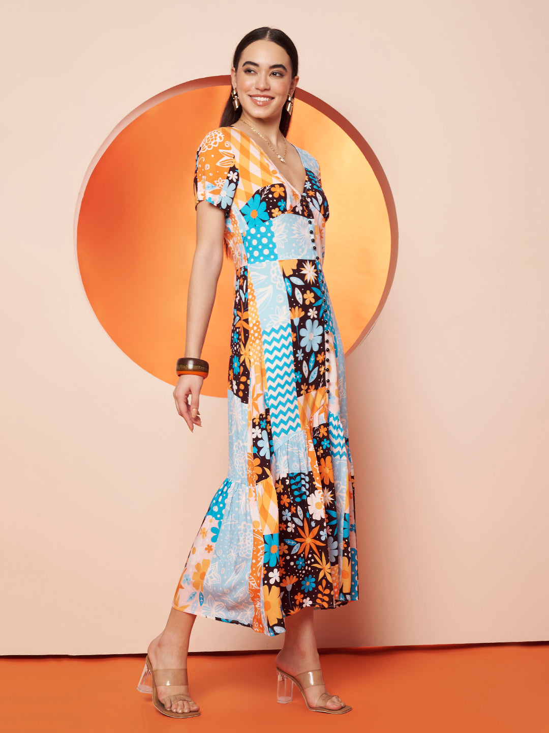 Women’s Multicolor Floral Midi Dress