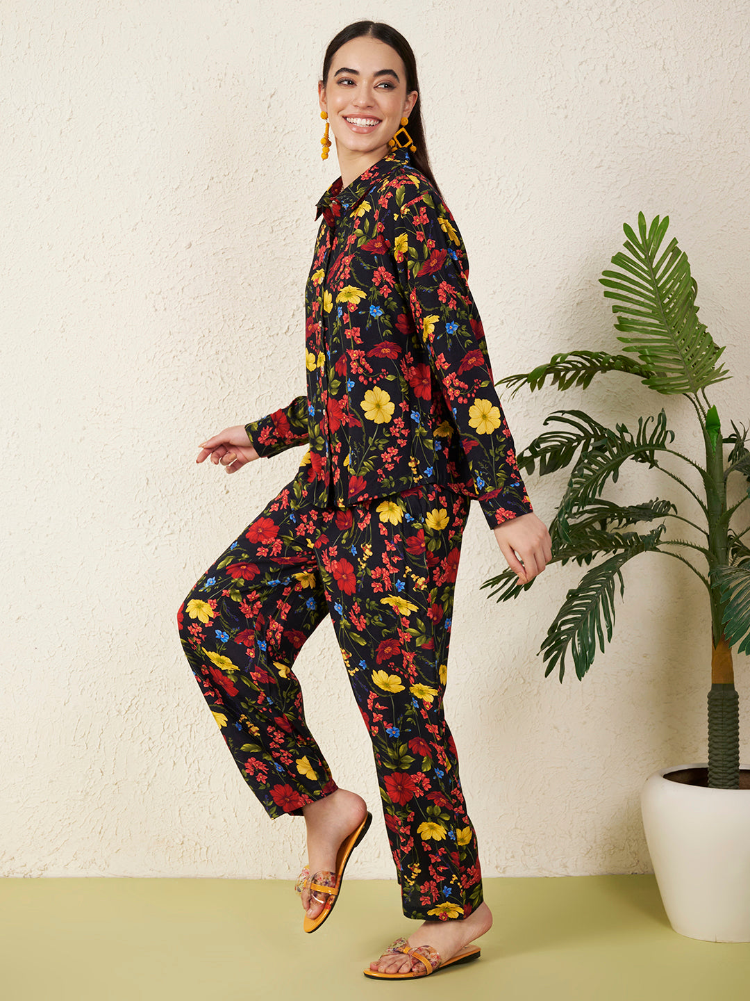 Women’s Black Floral Co-ord Set