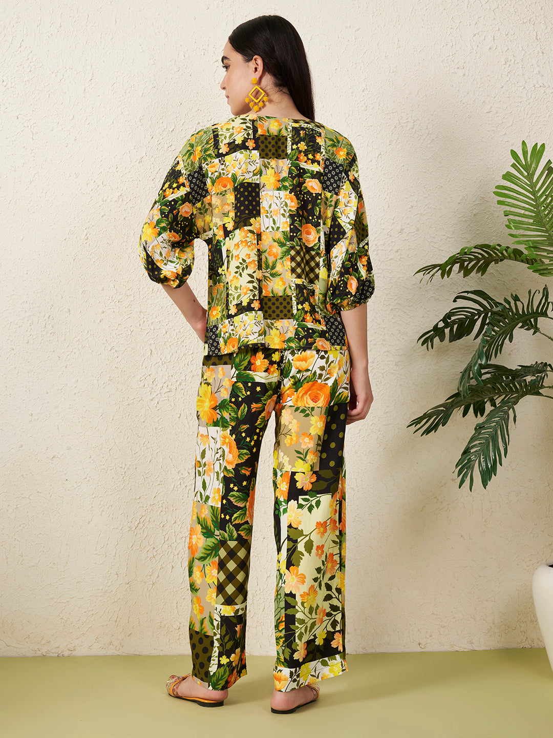 Women’s Yellow Floral motifs Co-ord Set