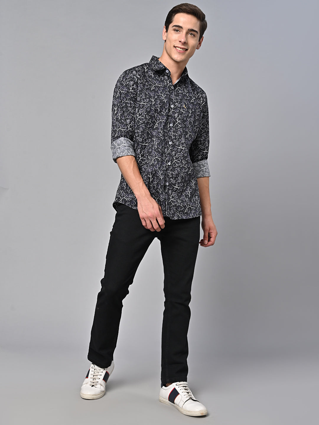 Valbone Men Printed Giza Cotton Casual Shirt