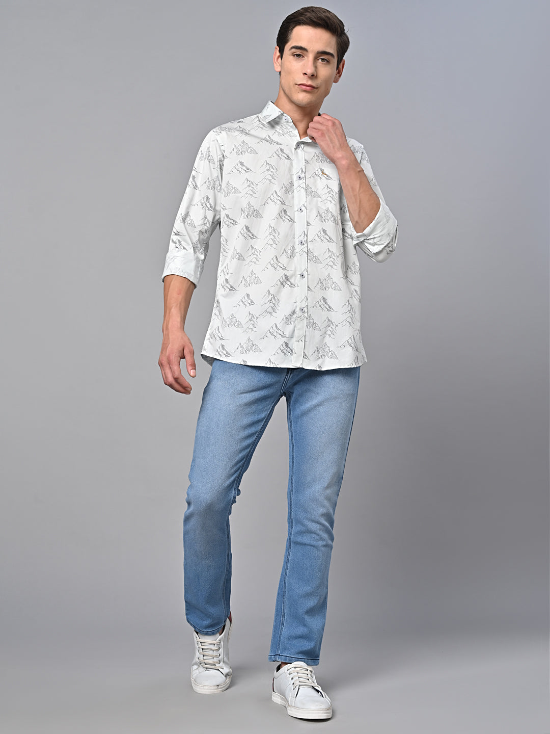 Valbone Men Printed Giza Cotton Casual Shirt