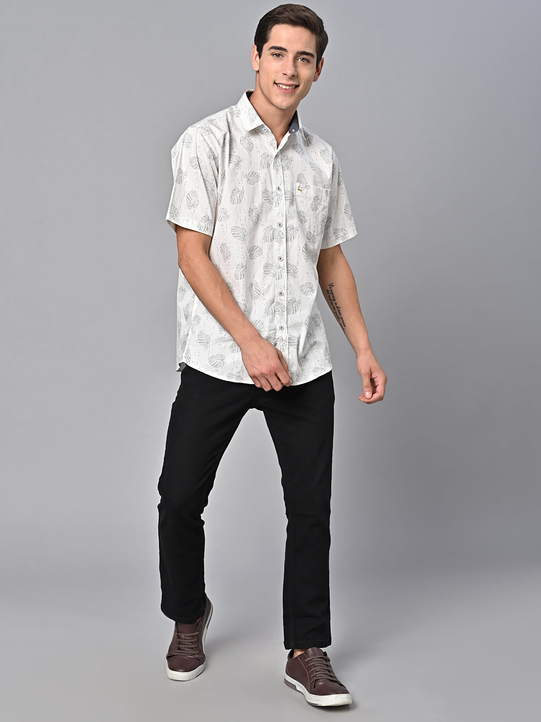 Valbone Men Printed Giza Cotton Casual Shirt