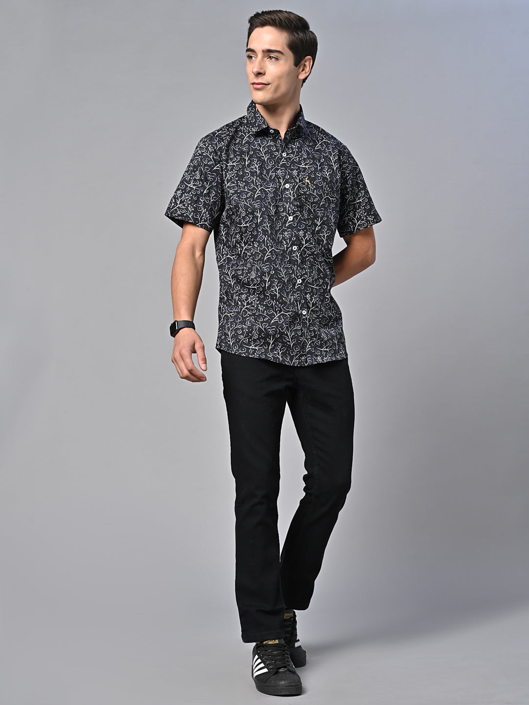 Valbone Men Printed Giza Cotton Casual Shirt