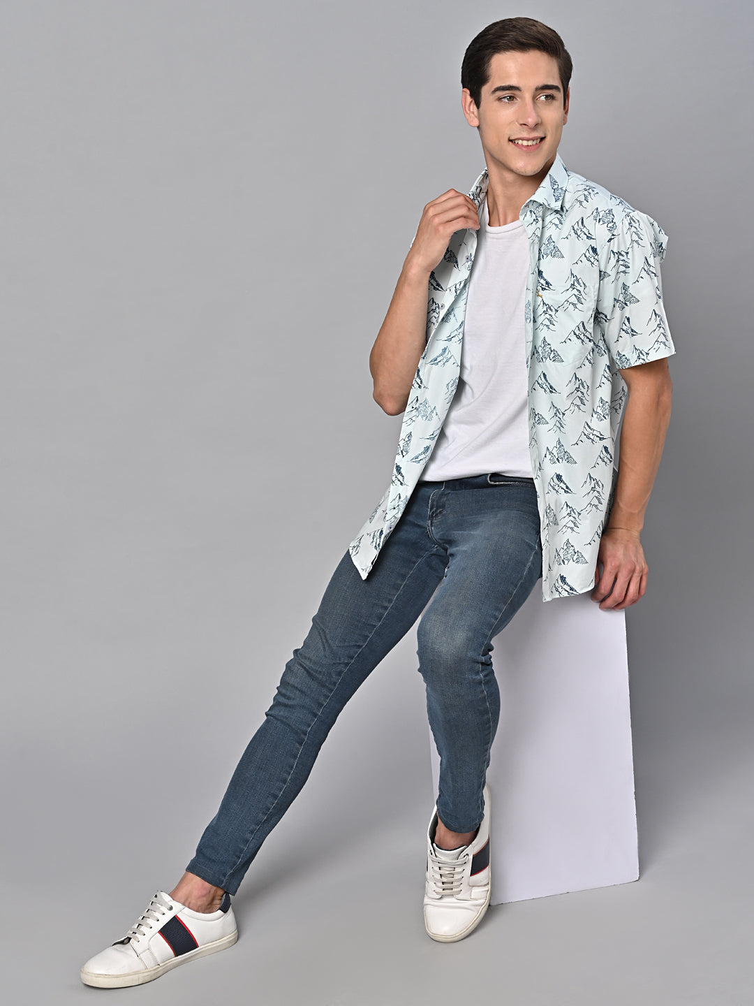 Valbone Men Printed Giza Cotton Casual Shirt