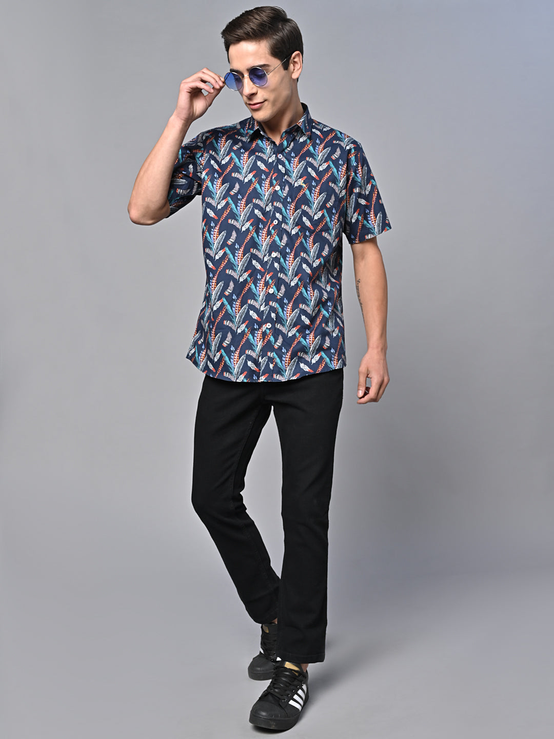 Valbone Men Printed Giza Cotton Casual Shirt