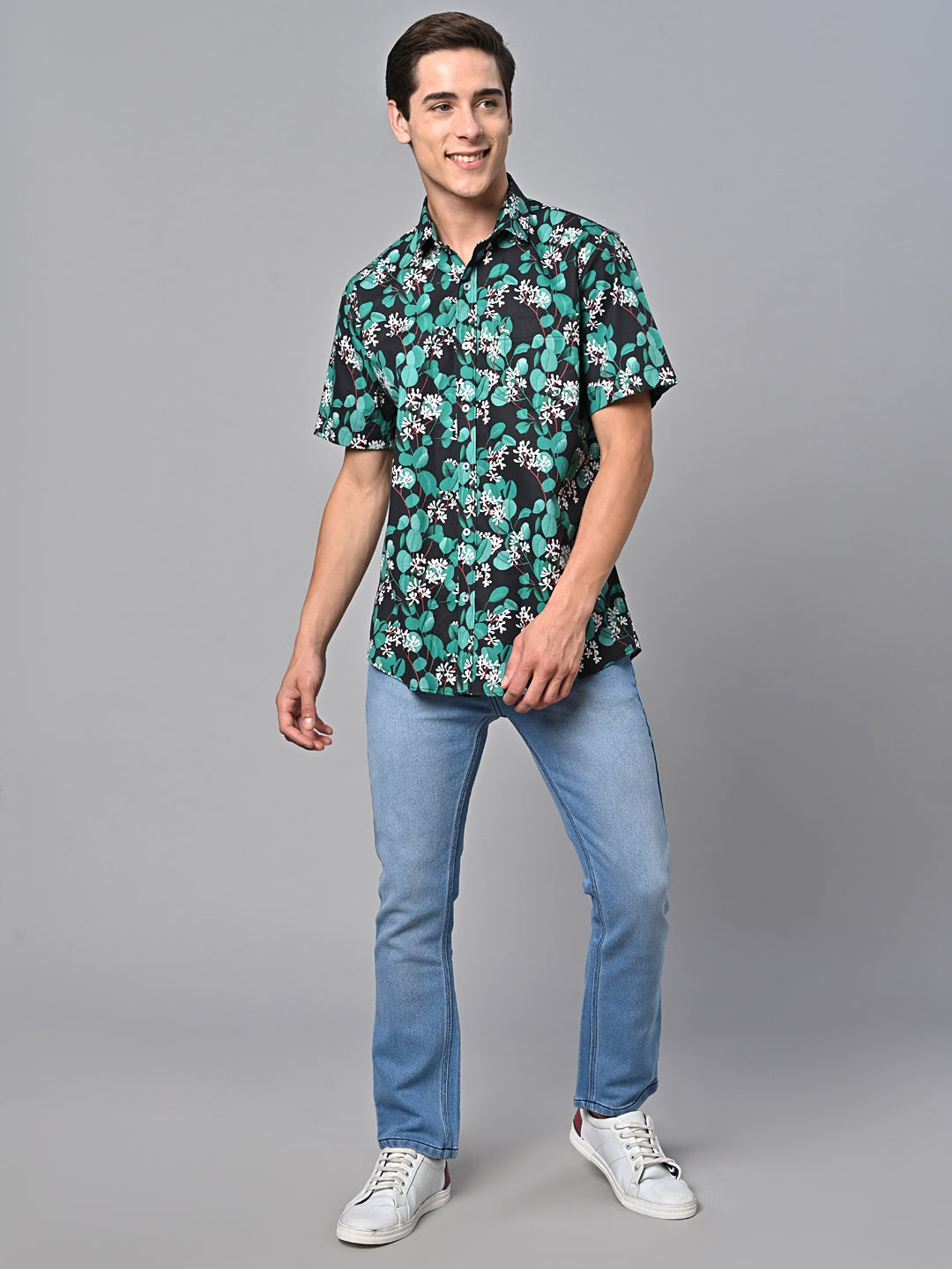 Valbone Men Printed Giza Cotton Casual Shirt