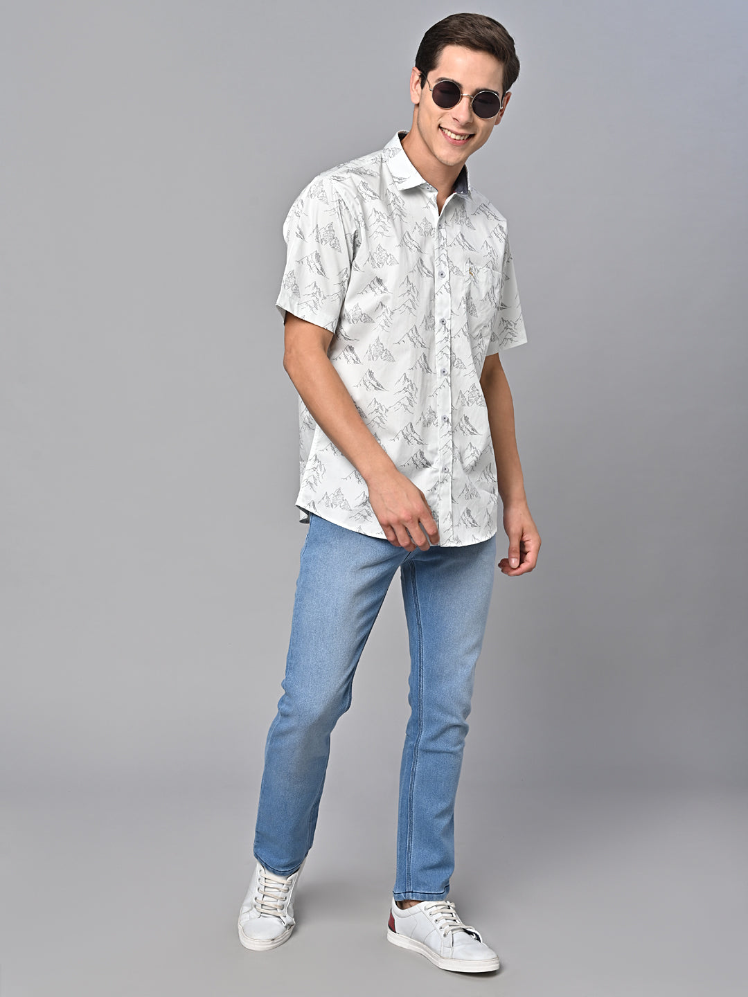 Valbone Men Printed Giza Cotton Casual Shirt