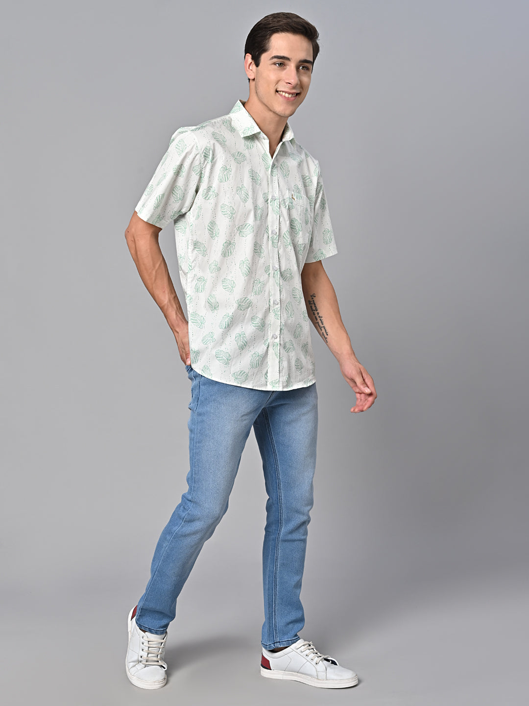Valbone Men Printed Giza Cotton Casual Shirt