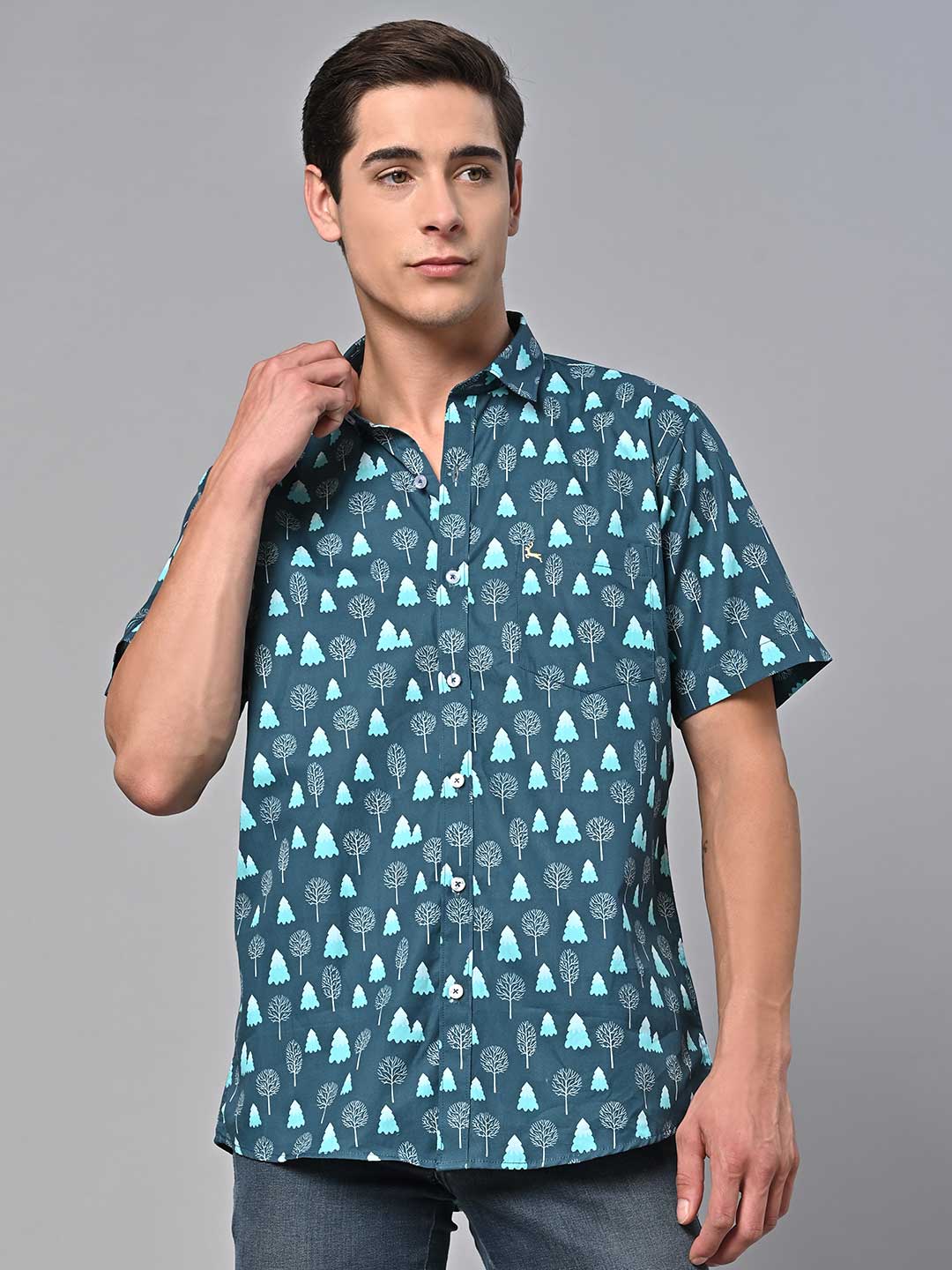 Valbone Men Printed Giza Cotton Casual Shirt