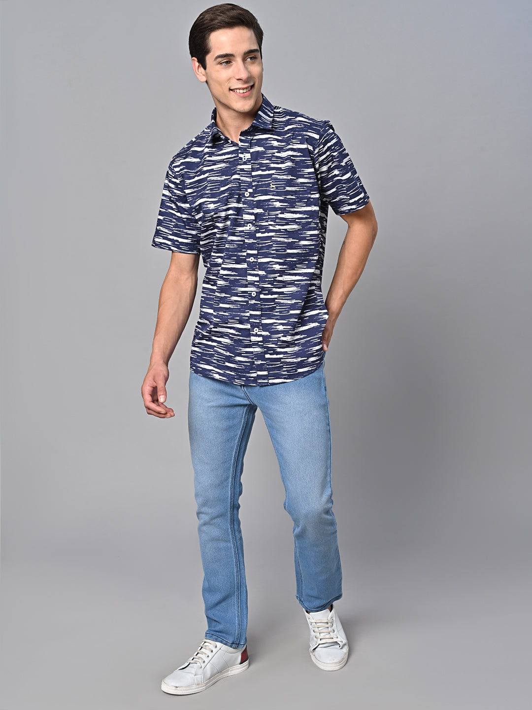 Valbone Men Printed Giza Cotton Casual Shirt