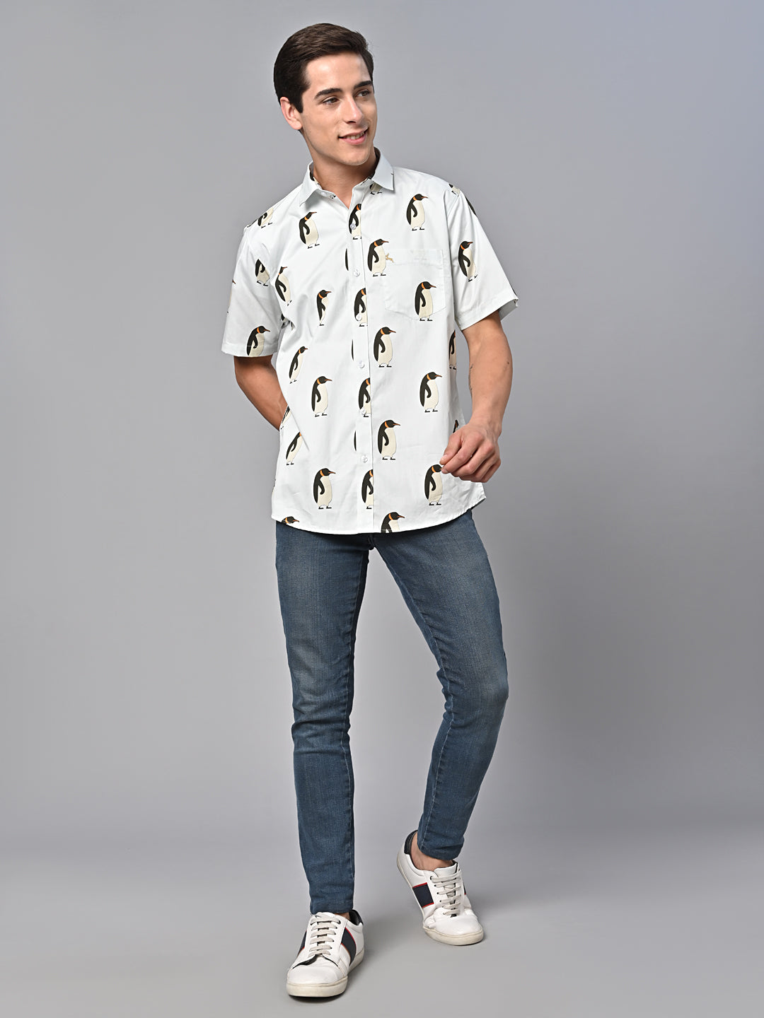 Valbone Men Printed Giza Cotton Casual Shirt