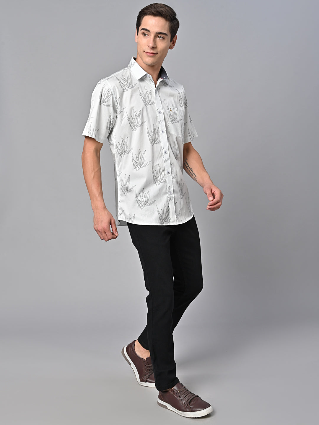 Valbone Men Printed Giza Cotton Casual Shirt